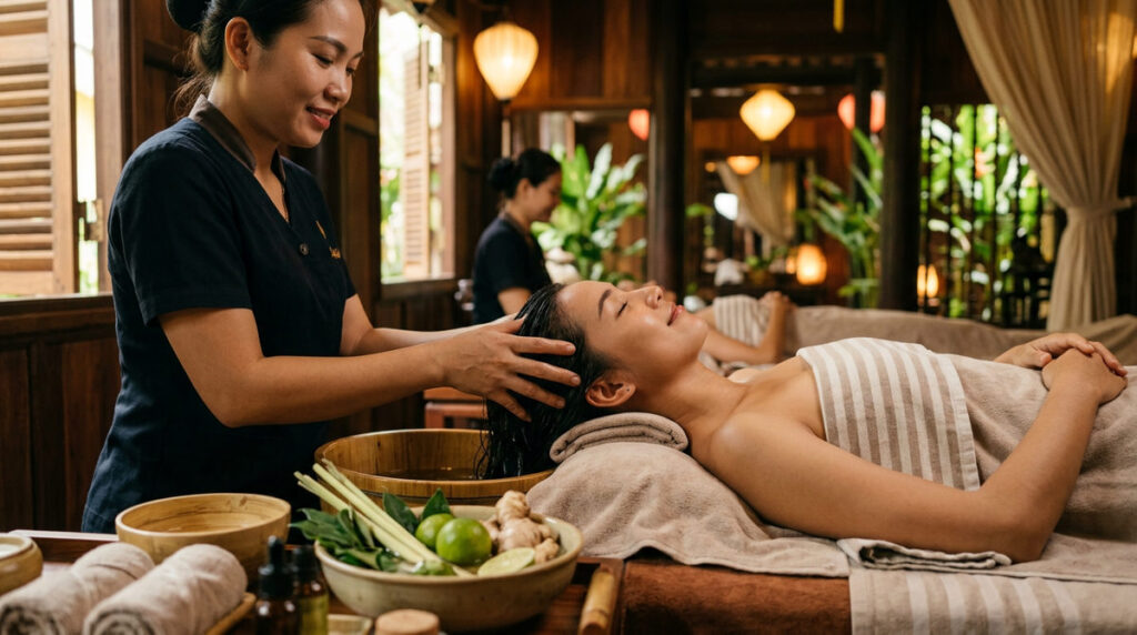 vietnamese hair wash hoi an head massage near old town spa